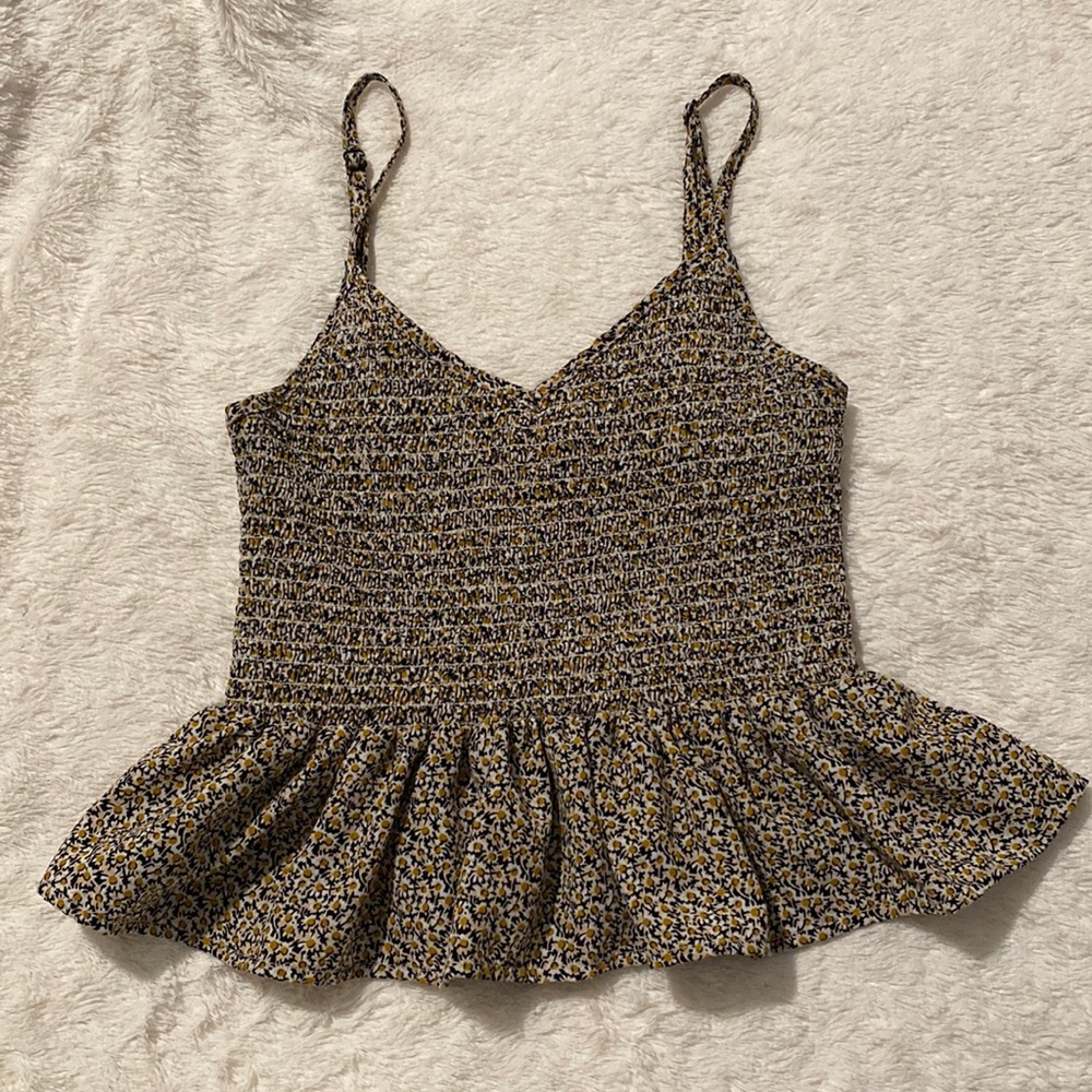 Ruffles crop top with floral design